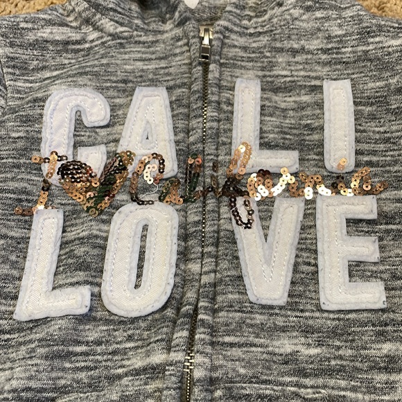 Reflex kids Cali love glitter zip up hoodie - Picture 2 of 9